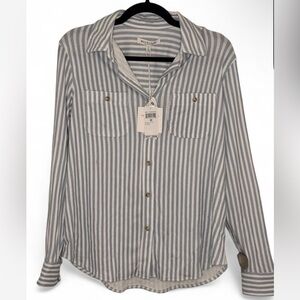 Workshop Republic Clothing Women’s Blue and White Striped Shirt